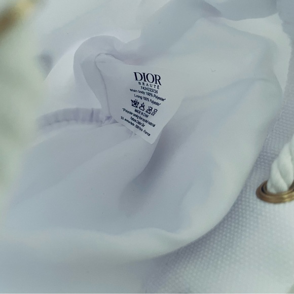 DIOR Beaute CD logo Cosmetic Makeup Pouch (White) - Picture 8 of 9